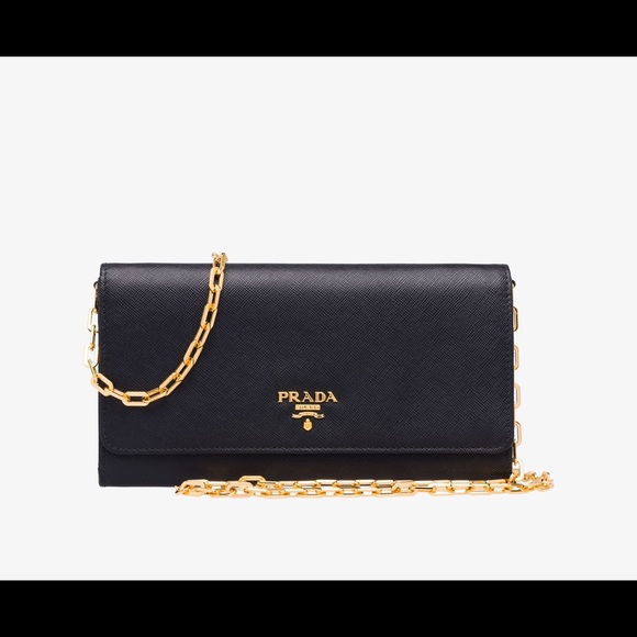 Prada Handbags - NWT PRADA Saffiano black clutch/wallet crossbody